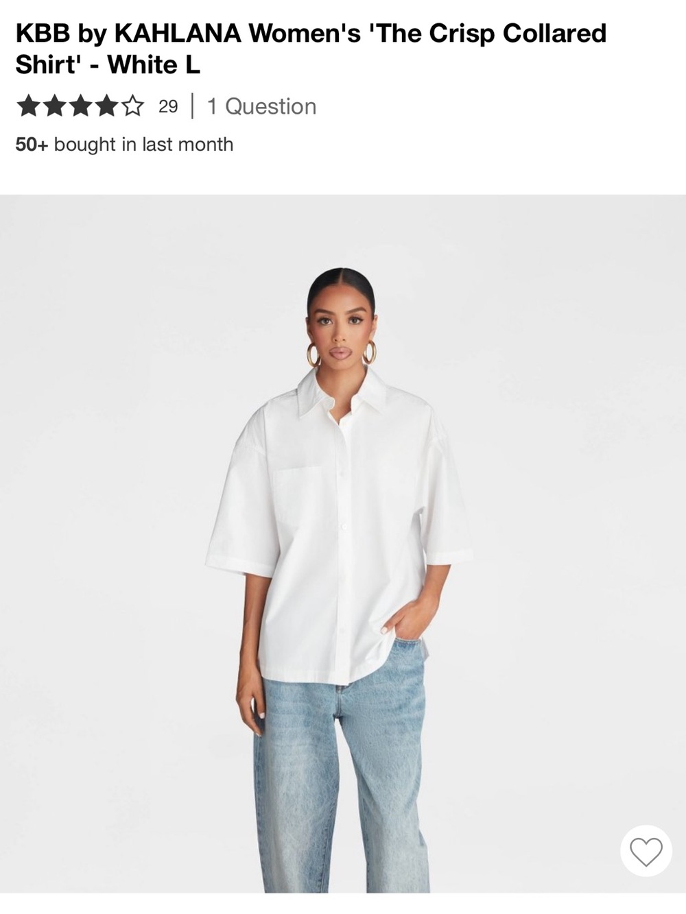 White Relaxed Collared Button-Down Shirt